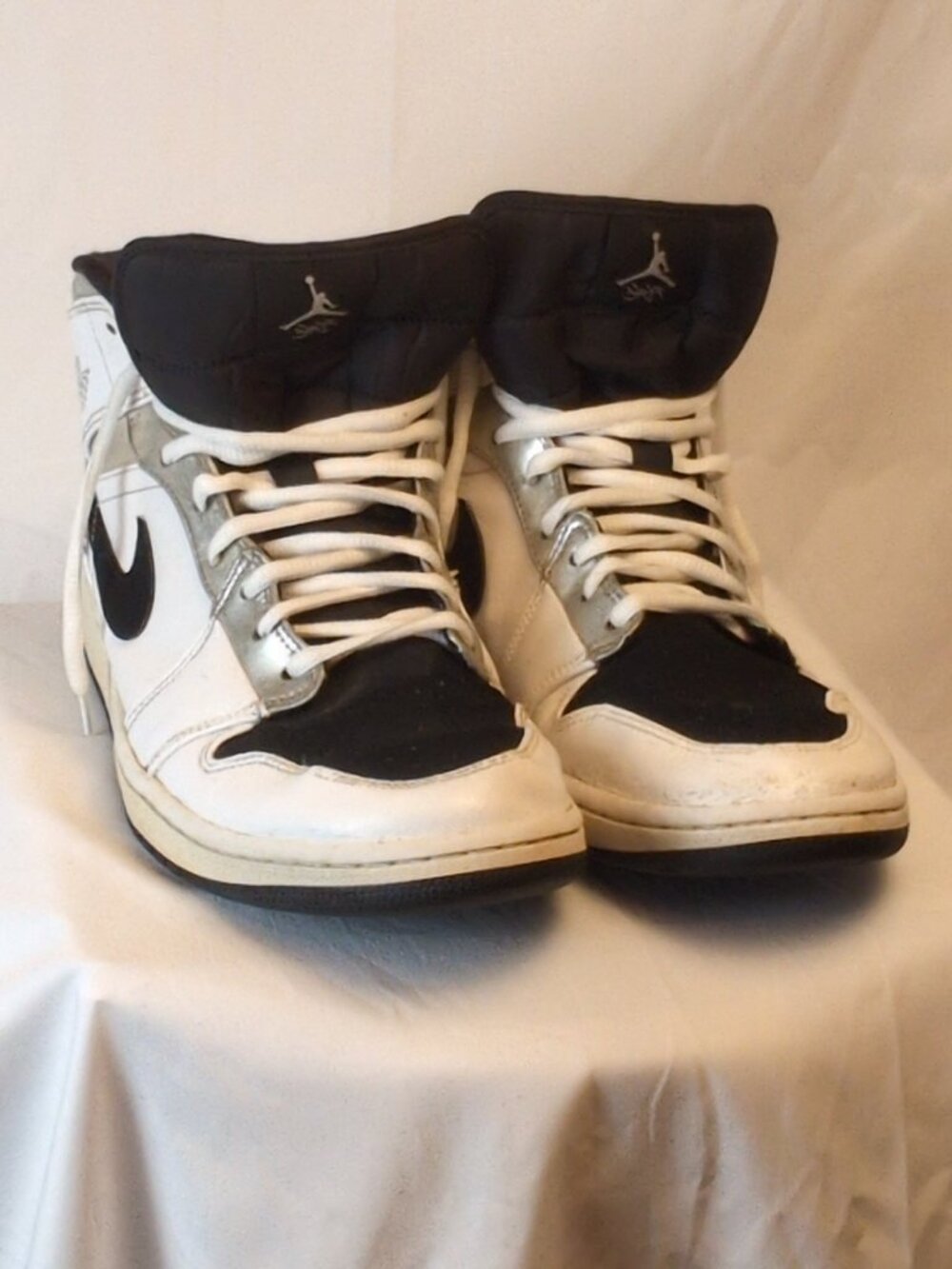 Air Jordan 1s - white, black, silver - size 11